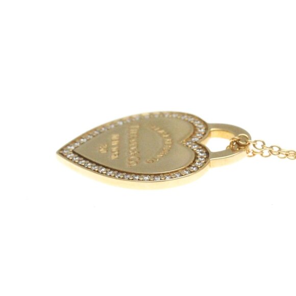 TIFFANY Return To Tiffany Diamond Necklace 18K Pink Gold Pendant - Picture 5 of 13